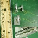 Industrial Cufflinks Vintage Wooven Silver Watch Links 3 D Bumpy Pattern Dynamic Pat Pend Cuff Links