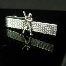 Vintage Baseball Tie clip silver Bat &  Ball Little League Coach  Batter sports gift groomsman bachelor party novelty jewelry Anson Tie bar