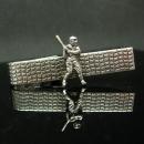 Vintage Baseball Tie clip silver Bat &  Ball Little League Coach  Batter sports gift groomsman bachelor party novelty jewelry Anson Tie bar