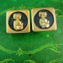 WestingHouse Cufflinks Vintage Washing Machine Industrial Gold plate Wringer Washer Cuff Links