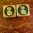 WestingHouse Cufflinks Vintage Washing Machine Industrial Gold plate Wringer Washer Cuff Links