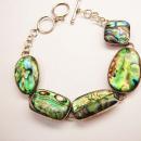 Vintage Abalone Bracelet Sterling 925 Signed LUB sterling