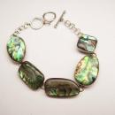 Vintage Abalone Bracelet Sterling 925 Signed LUB sterling