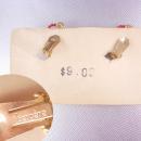 Vintage Bergere Anchor earrings & original card Enamel chain