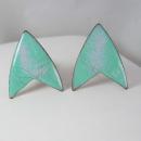 Vintage Enamel Star Trek Cufflinks Copper hallmarked X Star ship Enterprise