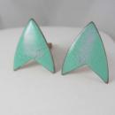 Vintage Enamel Star Trek Cufflinks Copper hallmarked X Star ship Enterprise