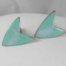 Vintage Enamel Star Trek Cufflinks Copper hallmarked X Star ship Enterprise