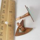 Vintage Enamel Star Trek Cufflinks Copper hallmarked X Star ship Enterprise