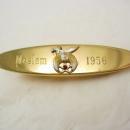 Vintage Shriners Engraved Garnet Tie Clip Moslem 1956 Masons Birthday Business Signed Hickok USA Tie bar