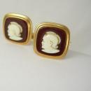 Krementz Cameo Cufflinks Vintage Gold Filled Victorian Style Figural Anniversary Christmas