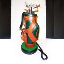 BIG GOLF BAG Phone really works Man cave retirement gag gift novelty  Telephone touchtone silver clubs leather bag