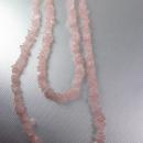 Pink Rose Quartz Polished Stones Necklace Vintage 35 Inches Wedding Birthday Anniversary