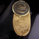 Antique 1800's coin pouch / greek Medallion / sovereign case / vintage coin purse / mens purse / Hermes Winged God / son of zeus