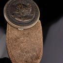 Antique 1800's coin pouch / greek Medallion / sovereign case / vintage coin purse / mens purse / Hermes Winged God / son of zeus