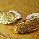 Victorian button cufflinks gold texture oblong business holiday