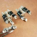 Binoculars Cuff links set Novelty Tie Clip Vintage Military Bird watching Astronomy Mens Swank  field glasses birder cool gift hipster