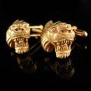 Exotic cufflinks Lion open mouth Tiger Cuff links Vintage LEO Figural Gothic gift jewelry July august birthday