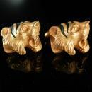 Exotic cufflinks Lion open mouth Tiger Cuff links Vintage LEO Figural Gothic gift jewelry July august birthday