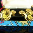 Nicole Miller Wedding cufflinks Vintage Tuxedo studs Original box  gambler poker Casino gold estate jewelry cuff links playing cards