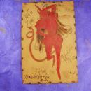 Antique Red devil postcard 1905 leather Halloween Post card Who the Devil mailed this Rare souvenir