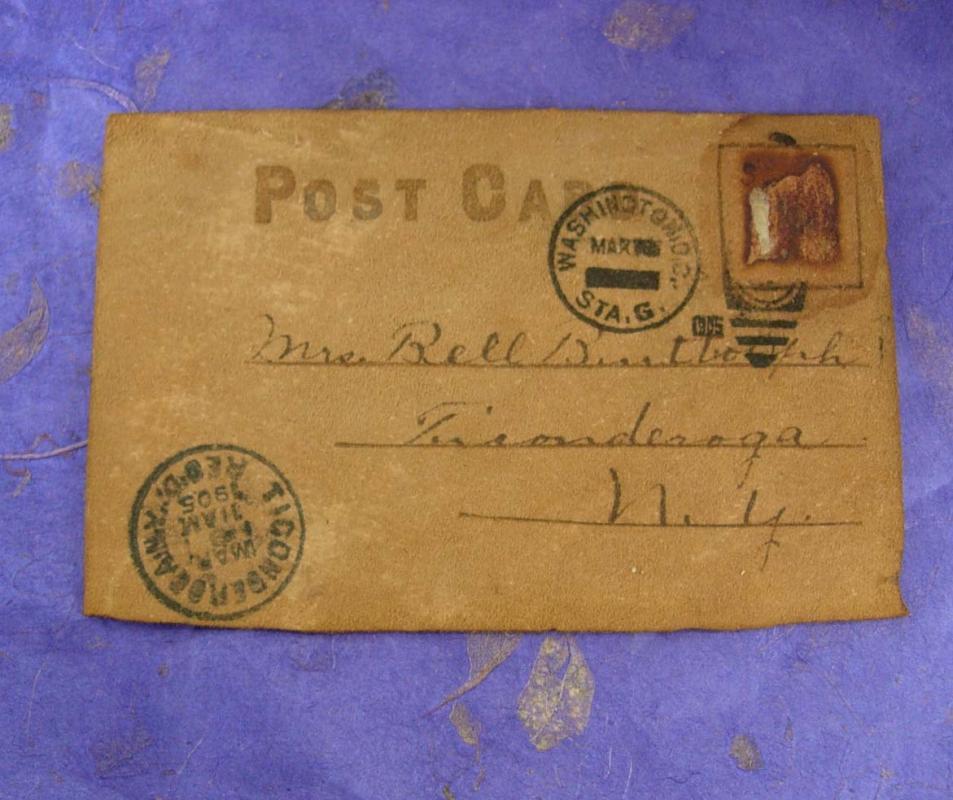 Antique Red devil postcard 1905 leather Halloween Post card Who the Devil mailed this Rare souvenir