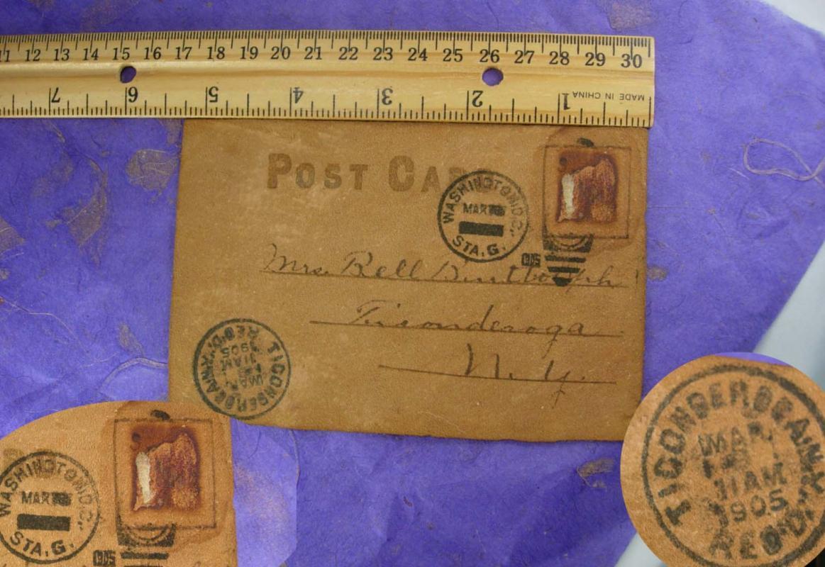 Antique Red devil postcard 1905 leather Halloween Post card Who the Devil mailed this Rare souvenir