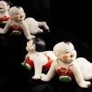 Vintage chinese baby figurines / piano babies / Oriental art / hand painted bisque / vintage asian figurine