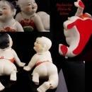 Vintage chinese baby figurines / piano babies / Oriental art / hand painted bisque / vintage asian figurine