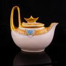vintage Art Deco Teapot / Gold Crown Top / Julius Brauer China / handpainted teapot / pickard china / princess teapot / queen pot