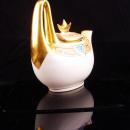 vintage Art Deco Teapot / Gold Crown Top / Julius Brauer China / handpainted teapot / pickard china / princess teapot / queen pot