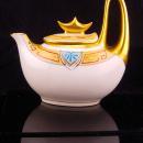 vintage Art Deco Teapot / Gold Crown Top / Julius Brauer China / handpainted teapot / pickard china / princess teapot / queen pot