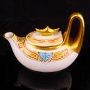 vintage Art Deco Teapot / Gold Crown Top / Julius Brauer China / handpainted teapot / pickard china / princess teapot / queen pot
