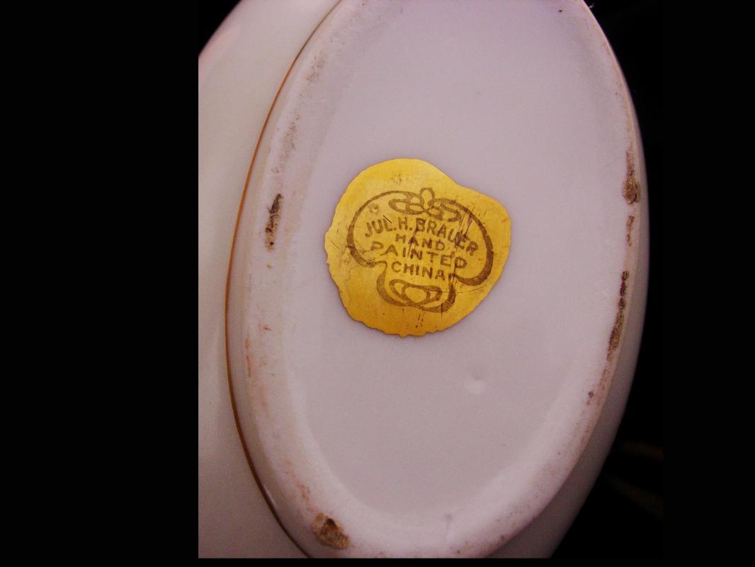 vintage Art Deco Teapot / Gold Crown Top / Julius Brauer China / handpainted teapot / pickard china / princess teapot / queen pot