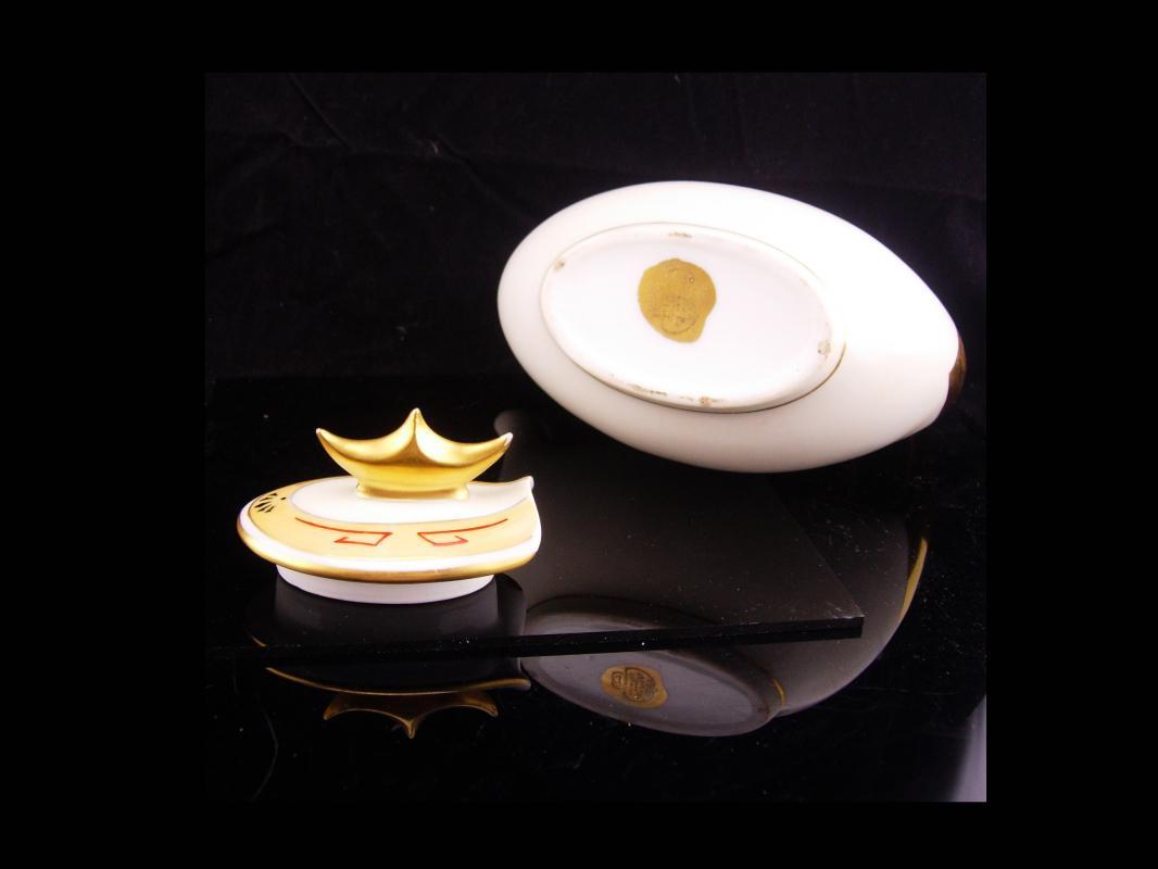 vintage Art Deco Teapot / Gold Crown Top / Julius Brauer China / handpainted teapot / pickard china / princess teapot / queen pot