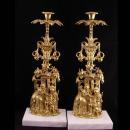 Victorian candle holders / vintage wedding gift / victorian brass Candlesticks / dog candelabra / marble base /  home decor anniversary