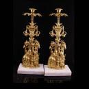 Victorian candle holders / vintage wedding gift / victorian brass Candlesticks / dog candelabra / marble base /  home decor anniversary