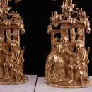 Victorian candle holders / vintage wedding gift / victorian brass Candlesticks / dog candelabra / marble base /  home decor anniversary