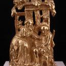 Victorian candle holders / vintage wedding gift / victorian brass Candlesticks / dog candelabra / marble base /  home decor anniversary