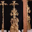 Victorian candle holders / vintage wedding gift / victorian brass Candlesticks / dog candelabra / marble base /  home decor anniversary