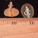 Erotic Nude Cufflinks / Art deco Saluki dog / Goddess / Vintage Greek Mythology / Men's Incolay cameo / dog  Cuff links cameo