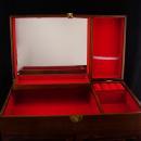 Large Asian Jewelry Box / chinese lacquer / vintage oriental box / wood jewelry chest / geisha top / figural box / anniversary gift for her