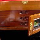 Large Asian Jewelry Box / chinese lacquer / vintage oriental box / wood jewelry chest / geisha top / figural box / anniversary gift for her