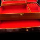 Large Asian Jewelry Box / chinese lacquer / vintage oriental box / wood jewelry chest / geisha top / figural box / anniversary gift for her