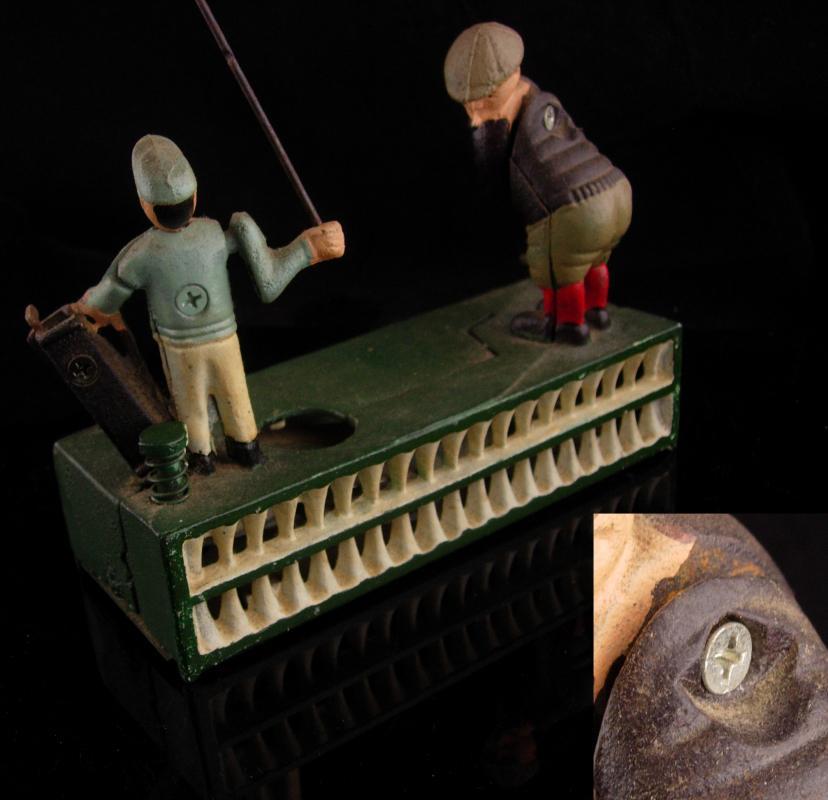 Mechanical bank - Vintage golf gift - metal toy - cast iron bank - Birdie Putt - Golfer and caddie - hole in one - gag gift
