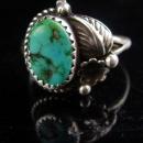 Vintage sterling Indian Ring - Turquoise jewelry - size 8 -Native American design - southwestern jewelry - dogwood flower - hippie ring