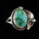Vintage sterling Indian Ring - Turquoise jewelry - size 8 -Native American design - southwestern jewelry - dogwood flower - hippie ring