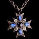 Vintage Maltese cross necklace - Renaissance wedding - medieval symbol - Biker jewelry - religious Christian necklace - womens mens jewelry