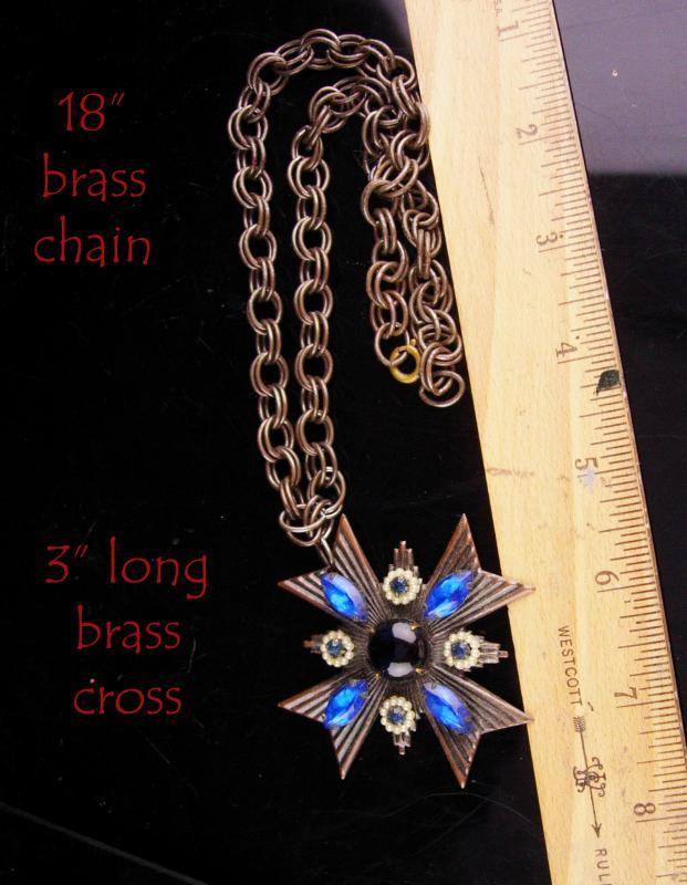 Vintage Maltese cross necklace - Renaissance wedding - medieval symbol - Biker jewelry - religious Christian necklace - womens mens jewelry