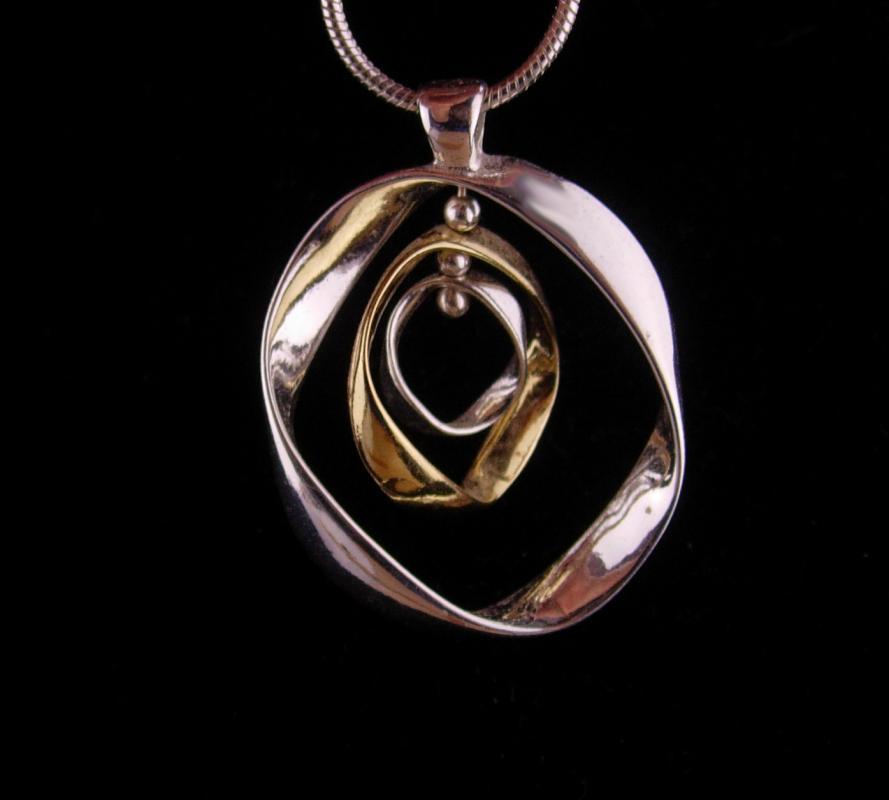 vintage HYPNOTIC  Spinner necklace - wind chime design -  adjustable modernist pendant - mystical design - gift for her