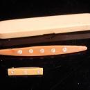 Antique Celluloid set - rhinestone brooch set - Celluloid case - lapel pin - bar brooch - Art deco era - wedding anniversary gift